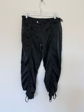 Silk Laundry By Shelli Segal Blue Ruched Drawstring Joggers